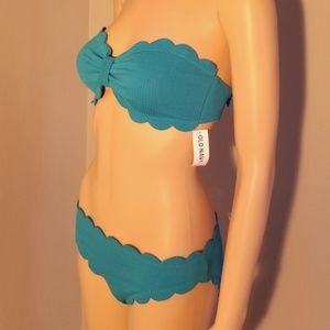 OLD NAVY – Turquoise Scalloped Edge Bikini Sml NWT